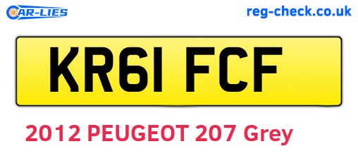 KR61FCF are the vehicle registration plates.