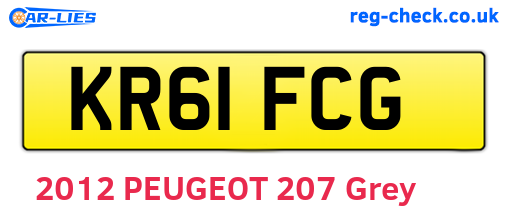 KR61FCG are the vehicle registration plates.