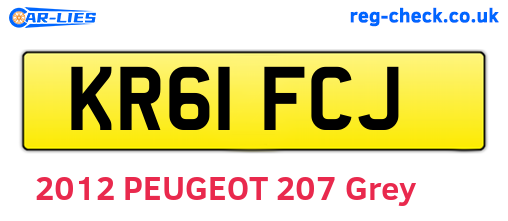 KR61FCJ are the vehicle registration plates.