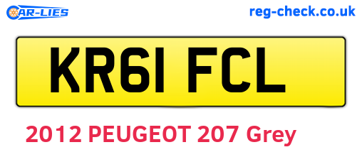 KR61FCL are the vehicle registration plates.