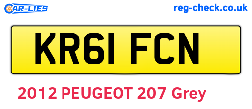 KR61FCN are the vehicle registration plates.