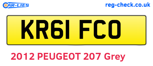 KR61FCO are the vehicle registration plates.