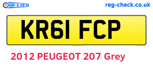 KR61FCP are the vehicle registration plates.