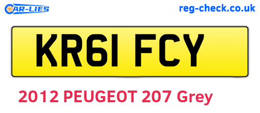 KR61FCY are the vehicle registration plates.