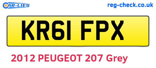 KR61FPX are the vehicle registration plates.