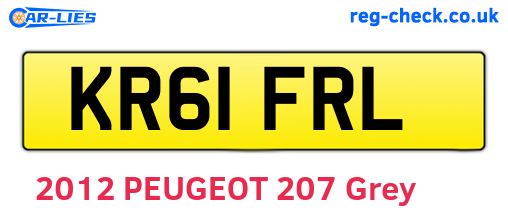 KR61FRL are the vehicle registration plates.