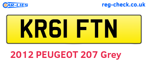 KR61FTN are the vehicle registration plates.