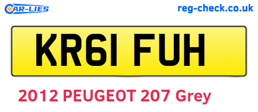 KR61FUH are the vehicle registration plates.