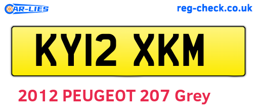 KY12XKM are the vehicle registration plates.