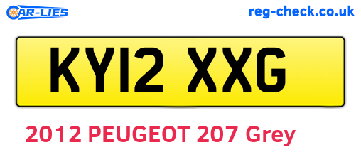 KY12XXG are the vehicle registration plates.