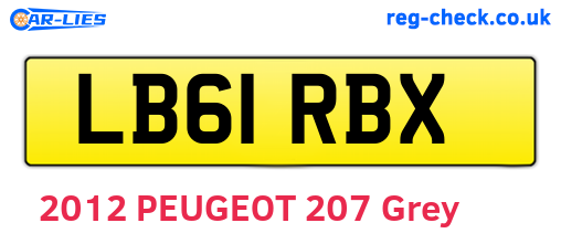 LB61RBX are the vehicle registration plates.