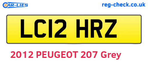 LC12HRZ are the vehicle registration plates.