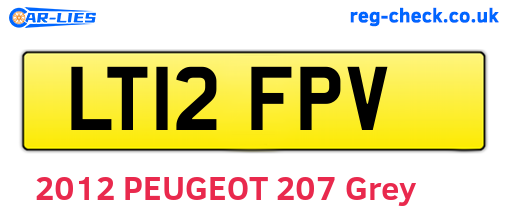 LT12FPV are the vehicle registration plates.
