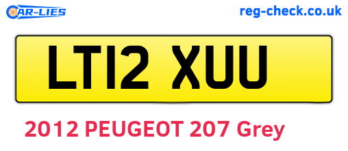LT12XUU are the vehicle registration plates.