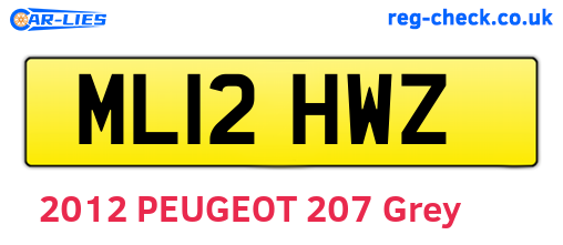 ML12HWZ are the vehicle registration plates.