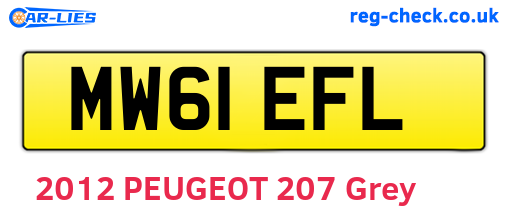 MW61EFL are the vehicle registration plates.