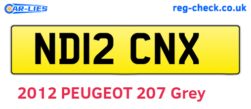 ND12CNX are the vehicle registration plates.