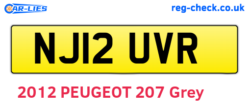 NJ12UVR are the vehicle registration plates.