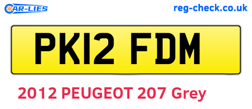 PK12FDM are the vehicle registration plates.