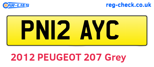 PN12AYC are the vehicle registration plates.