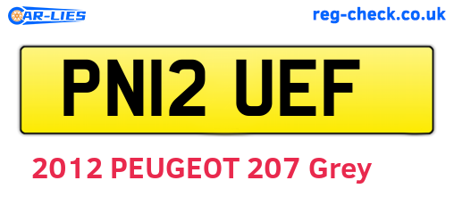 PN12UEF are the vehicle registration plates.