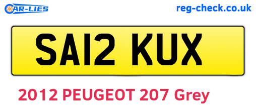 SA12KUX are the vehicle registration plates.