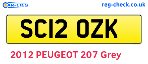 SC12OZK are the vehicle registration plates.