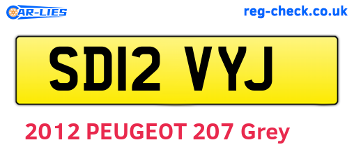 SD12VYJ are the vehicle registration plates.