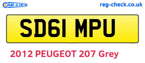 SD61MPU are the vehicle registration plates.