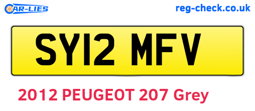 SY12MFV are the vehicle registration plates.