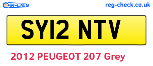 SY12NTV are the vehicle registration plates.