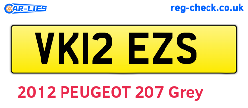 VK12EZS are the vehicle registration plates.