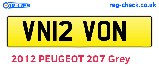 VN12VON are the vehicle registration plates.