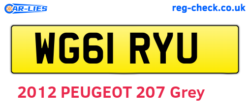 WG61RYU are the vehicle registration plates.