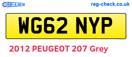 WG62NYP are the vehicle registration plates.