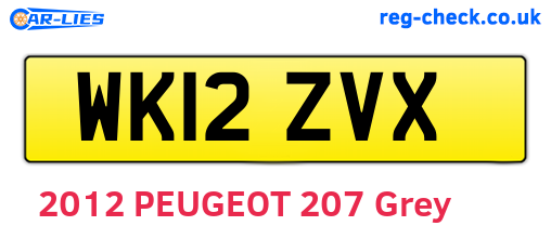 WK12ZVX are the vehicle registration plates.