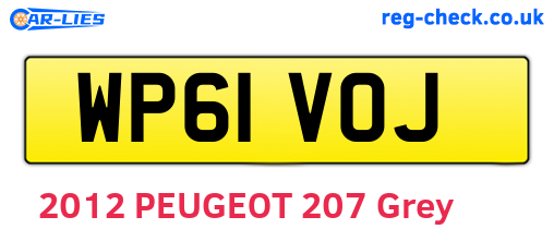 WP61VOJ are the vehicle registration plates.