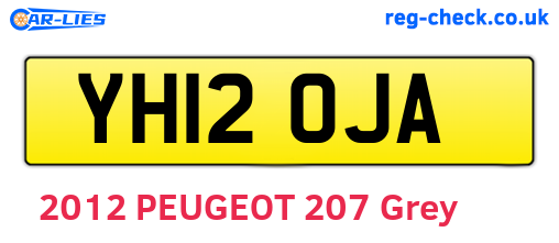 YH12OJA are the vehicle registration plates.