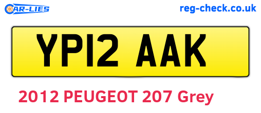 YP12AAK are the vehicle registration plates.