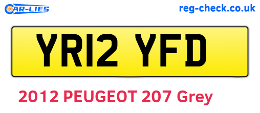 YR12YFD are the vehicle registration plates.