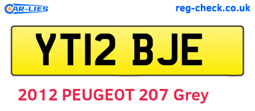 YT12BJE are the vehicle registration plates.