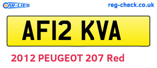 AF12KVA are the vehicle registration plates.