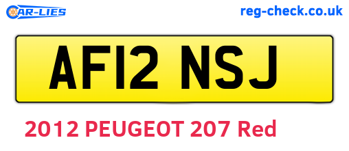 AF12NSJ are the vehicle registration plates.