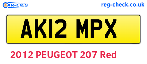 AK12MPX are the vehicle registration plates.