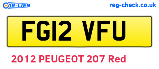 FG12VFU are the vehicle registration plates.