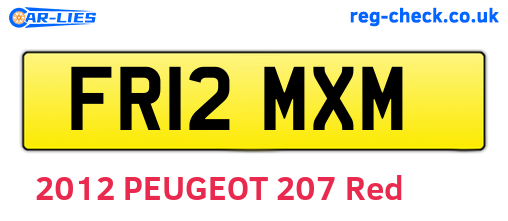 FR12MXM are the vehicle registration plates.