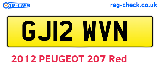 GJ12WVN are the vehicle registration plates.