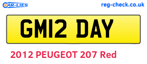 GM12DAY are the vehicle registration plates.