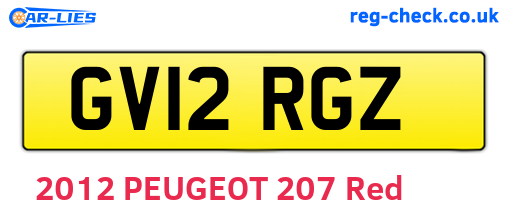 GV12RGZ are the vehicle registration plates.