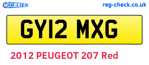 GY12MXG are the vehicle registration plates.